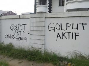 Aksi Vandalisme Coretan ‘Golput Aktif’ Rusak Pelayanan Publik dan Estetika